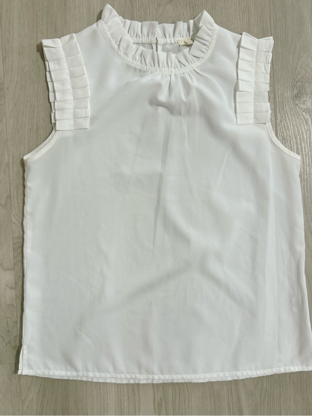 LA MIEL White Ruffle-Trim Sleeveless Camisole